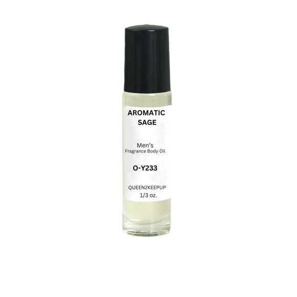 Aromatic Sage (Men) Body Oil 10 ml All Natural Scent 1/3 oz Roll-On - Picture 1 of 5